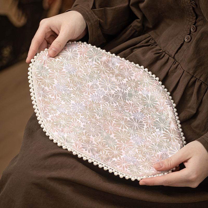 Thảm trà hoa cúc dệt gấm, khăn trà ngọc trai, thảm trải bàn nghệ thuật vải thiền kiểu Trung Quốc mới, thảm trà hai mặt, phụ kiện trà đạo