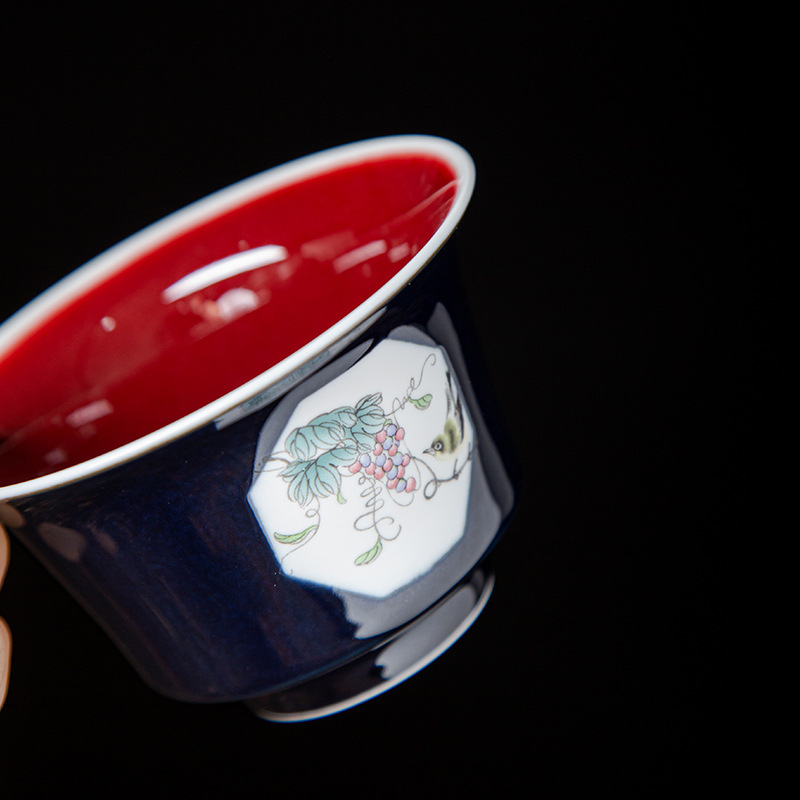 Tách trà Gaiwan bằng gốm sáng tạo có cửa sổ, dụng cụ pha trà đơn, bát Sancai, phong cách Nhật Bản, đơn giản để sử dụng tại nhà.