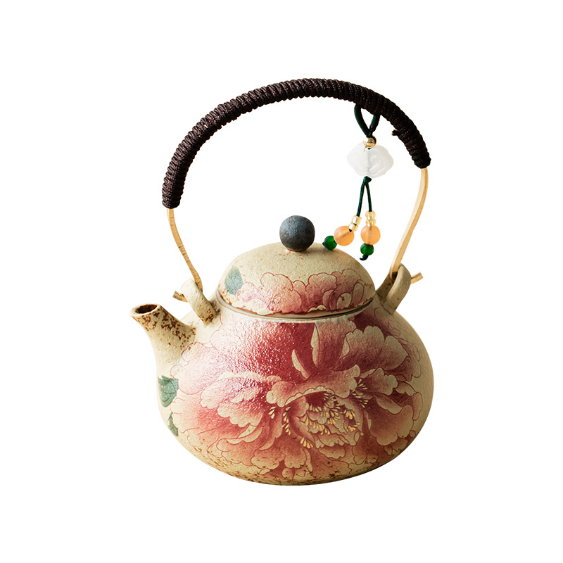 Ấm trà gốm sứ đỏ đá lửa xanh trắng ấm trà gia dụng ấm trà gia dụng ấm trà đơn lọc ấm trà lớn hộp quà