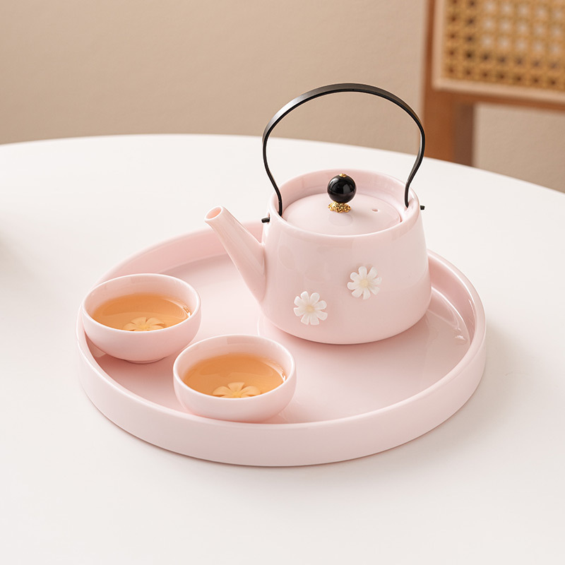 Ấm trà gốm sứ dụng cụ trà chiều dùng trong gia đình ấm trà hoa trà Có lọc trà Kung Fu ấm trà