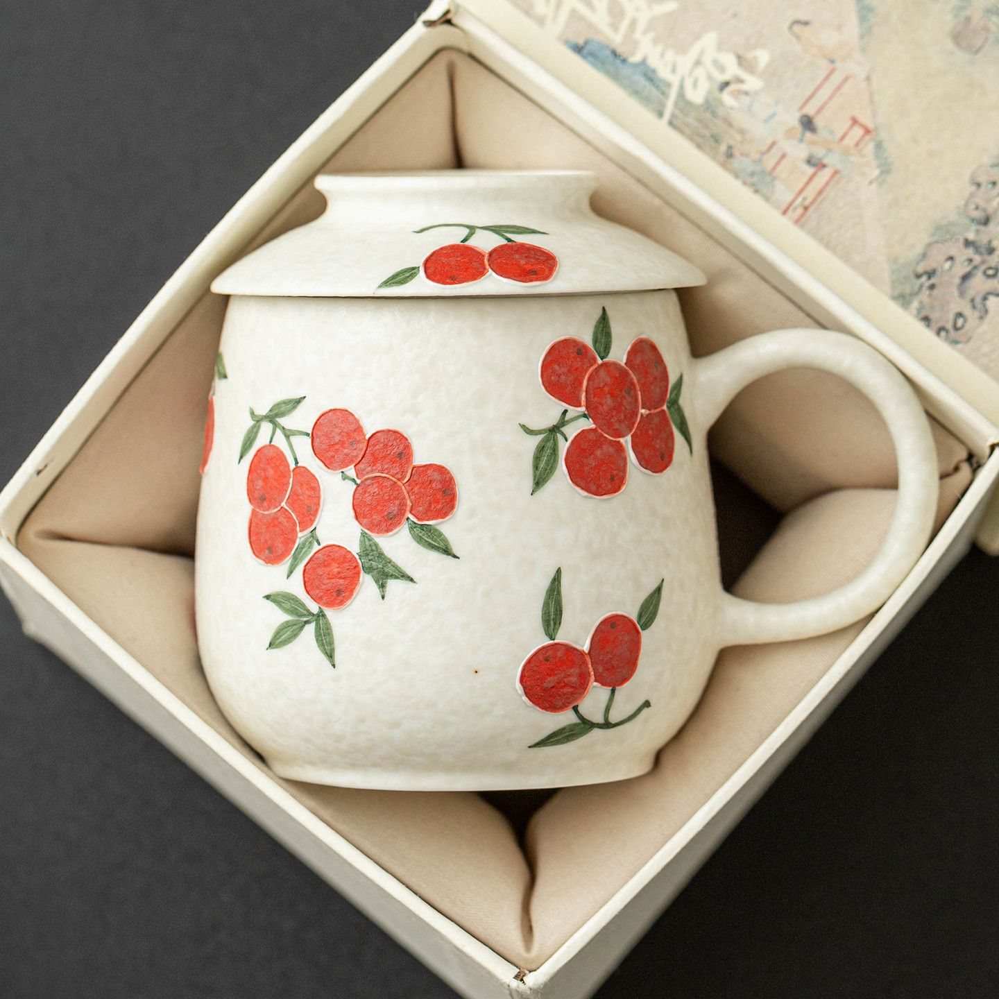 Cốc trà trắng mỏ đá cốc gốm sứ cốc pha trà văn phòng có nắp cốc uống nước tinh tế cốc uống nước cá nhân