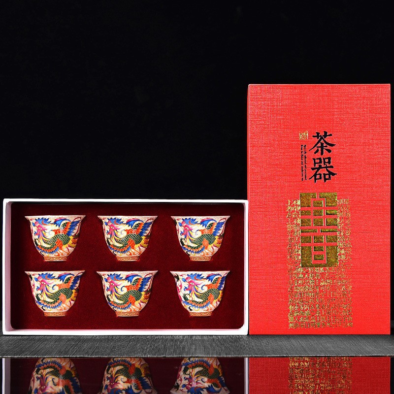 Bộ trà tráng men, tách trà, bát trà gốm sứ, hoa hồng, hoa, tách trà, cốc đơn, bán buôn cốc trà Kung Fu