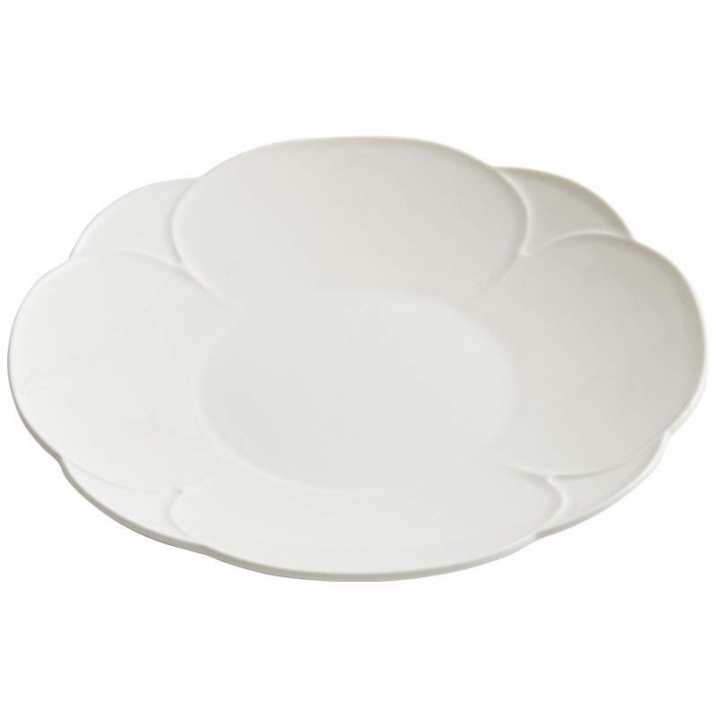 Sứ trắng cánh hoa đĩa phẳng đĩa gốm đĩa đĩa hộ gia đình không đối xứng bộ đồ ăn đĩa ăn tối cao cấp đĩa bít tết đĩa thức ăn phương Tây