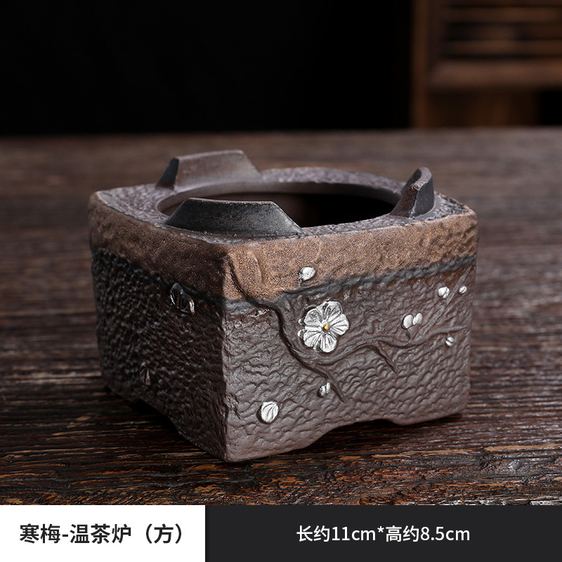 Bếp đun trà nến gốm thô bếp xông hương bếp đun trà kiểu Nhật nhỏ ấm trà ấm bếp đun ấm ấm ấm ấm trà Đế giữ nhiệt