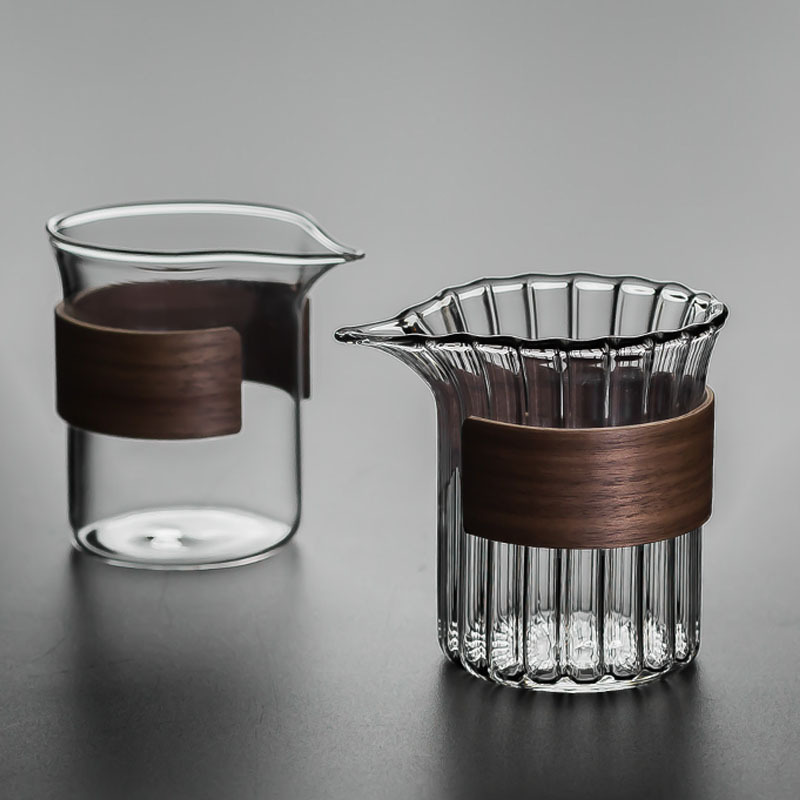 Bán buôn cốc công bằng cánh hoa thủy tinh dày chịu nhiệt Phụ Kiện Bộ trà Kungfu Nhật Bản Cốc cách nhiệt đồng nhất cốc công cộng tách trà