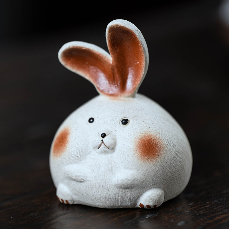 Bán buôn Nghi Hưng tử sa cung hoàng đạo thỏ trà thú cưng có thể giữ trà khay trà đồ trang trí bàn trà phụ kiện trà sáng tạo chơi thỏ