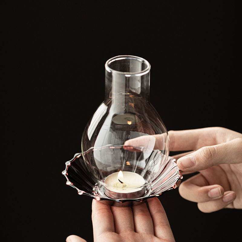 Đơn giản hoa thủy tinh nến sáng tạo hương liệu trong nhà nến hương nhà phòng ngủ phòng ngủ chống gió nến chao đèn