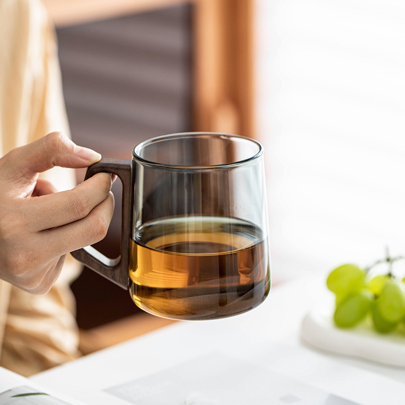 Cốc pha trà thủy tinh cốc lọc nước có nắp cốc tách trà dung tích lớn văn phòng Cốc Tách Trà Cá nhân cốc nước