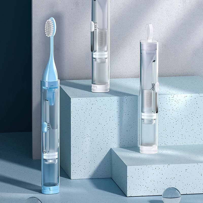 Bàn chải đánh răng du lịch, kem đánh răng, bộ bàn chải đánh răng gấp văn phòng nhỏ gọn và di động