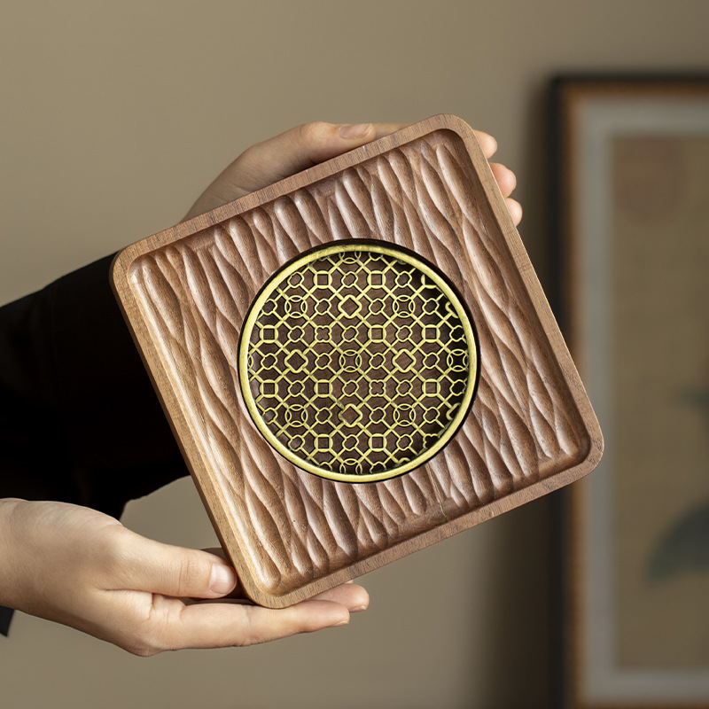 Bán buôn ấm bằng gỗ nguyên khối, bàn pha trà ướt, khay đựng nước giả gỗ vuông, khay đựng trà, khay đựng trà, khay đựng trà Kung Fu