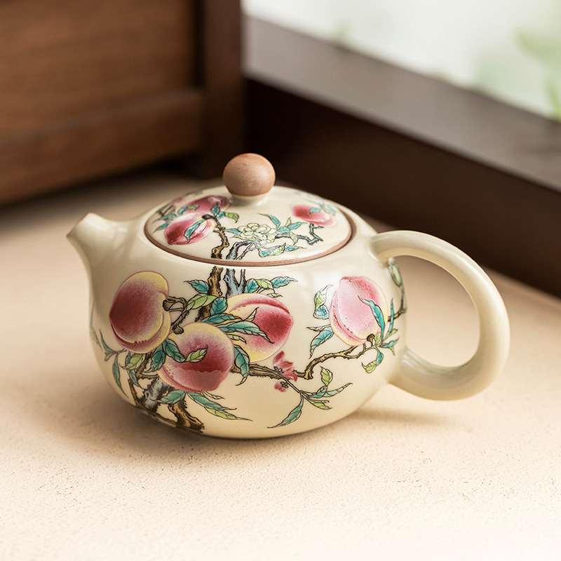 Ấm trà bộ trà gốm sứ, ấm trà, ấm trà, trà công nhân chống bỏng kiểu Trung Quốc gia dụng, ấm đơn lọc trà công nhân