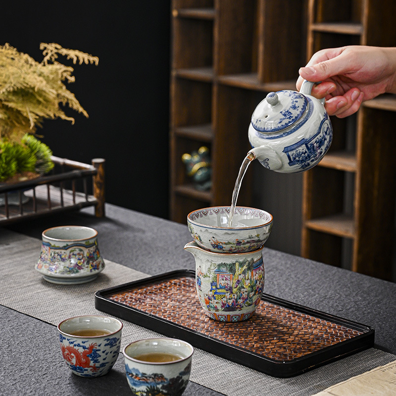 Bộ lọc trà bùn đất sét cũ Bộ lọc trà Bộ lọc trà Lưới pha trà Cốc gốm sứ Bộ lọc trà tích hợp cổ Bộ trà Bán buôn