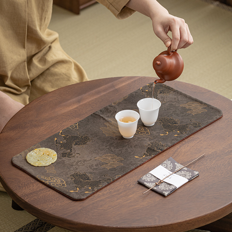 Chất liệu cũ Tấm trà sợi mây thơm Tấm lót trà tằm hai mặt vải sang trọng cách nhiệt Trà đạo bàn cổ điển Nhật Bản