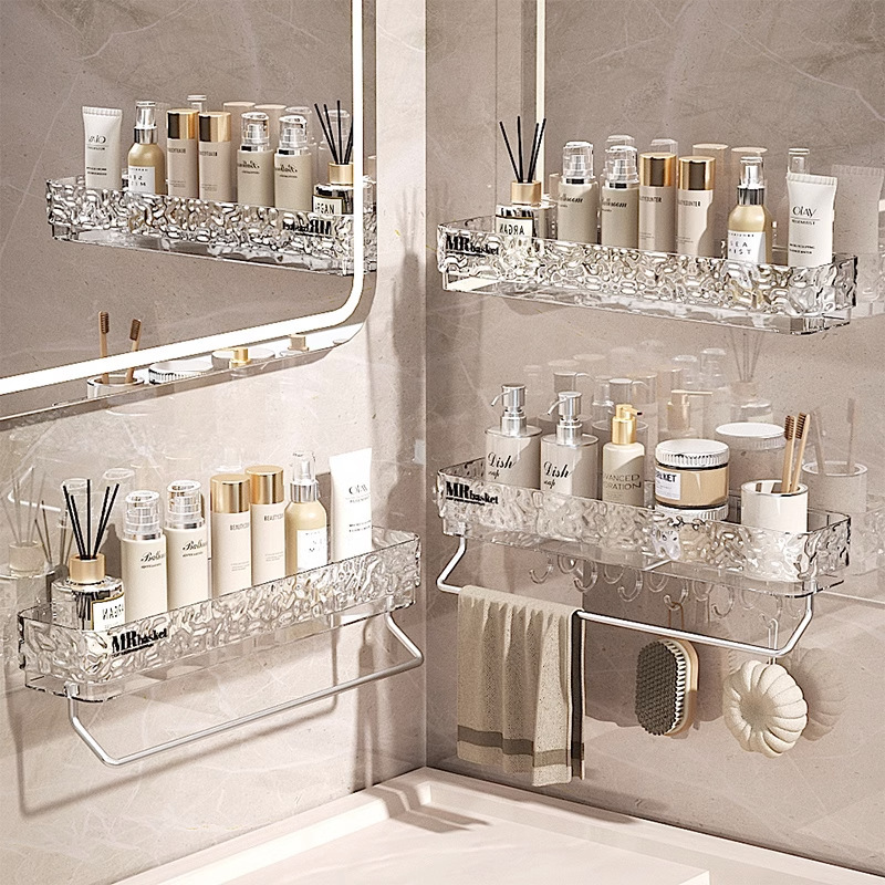 Giá để đồ nhà vệ sinh không cần đục lỗ Giá để đồ nhà vệ sinh treo tường nhà tắm gia dụng giá để đồ