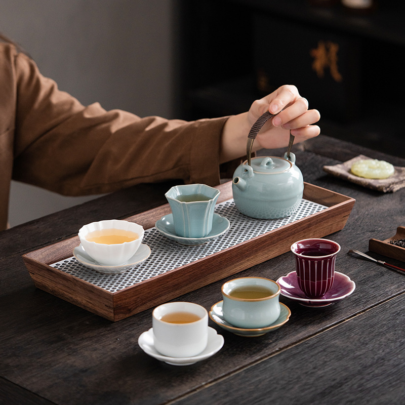 Bộ ấm chén trà Kung Fu nổi tiếng gồm 5 bộ, 1 ấm và 5 chén, dùng trong gia đình, văn phòng, hộp quà tặng đầy đủ, hộp quà tặng