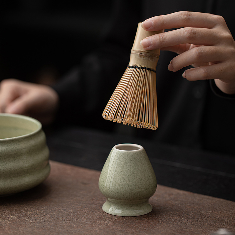 Bát matcha sọc, bình trà, bộ đứng, trà thời Tống, gốm Baixi, bình khuấy, dụng cụ pha trà, phụ kiện bộ trà gốm sứ