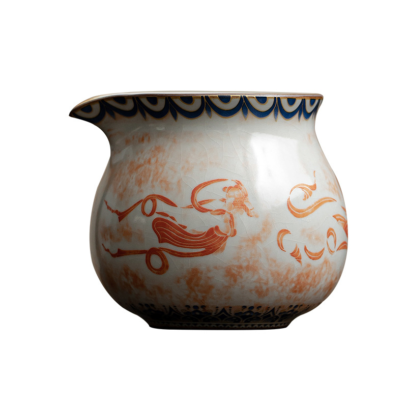 Cốc công cộng Đôn Hoàng Feitian mô phỏng trà gốm sứ Song Ru lò, dụng cụ chia trà gia dụng, dụng cụ pha trà, dụng cụ pha trà, dụng cụ pha trà Kung Fu, phụ kiện