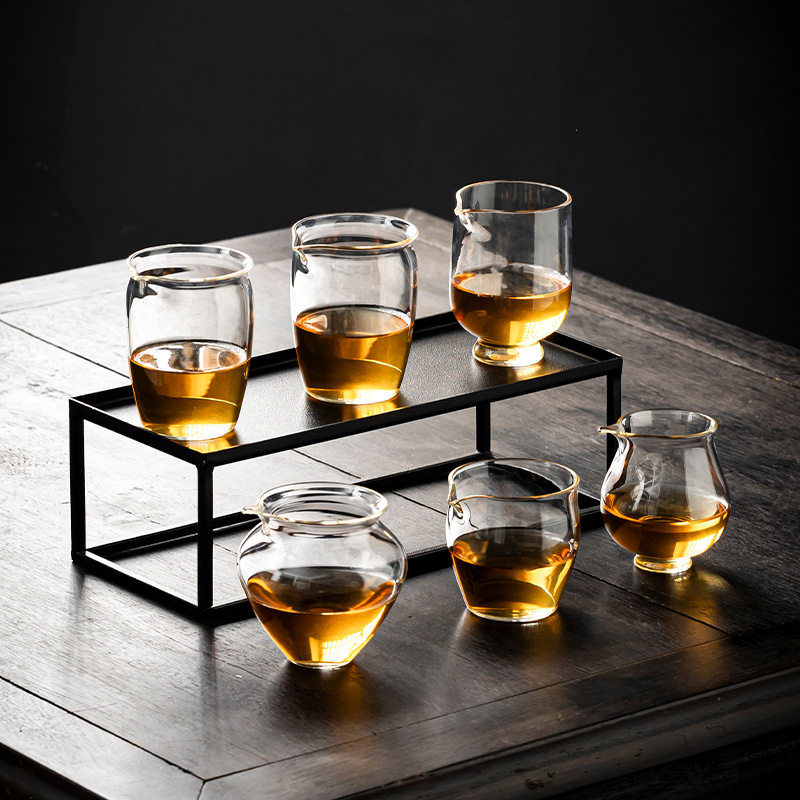 Cốc công bằng thủy tinh pha lê ngẫu nhiên kiểu Trung Quốc mới cốc tách trà thủy tinh dày phụ kiện bộ trà Kung Fu trong suốt biển trà lớn