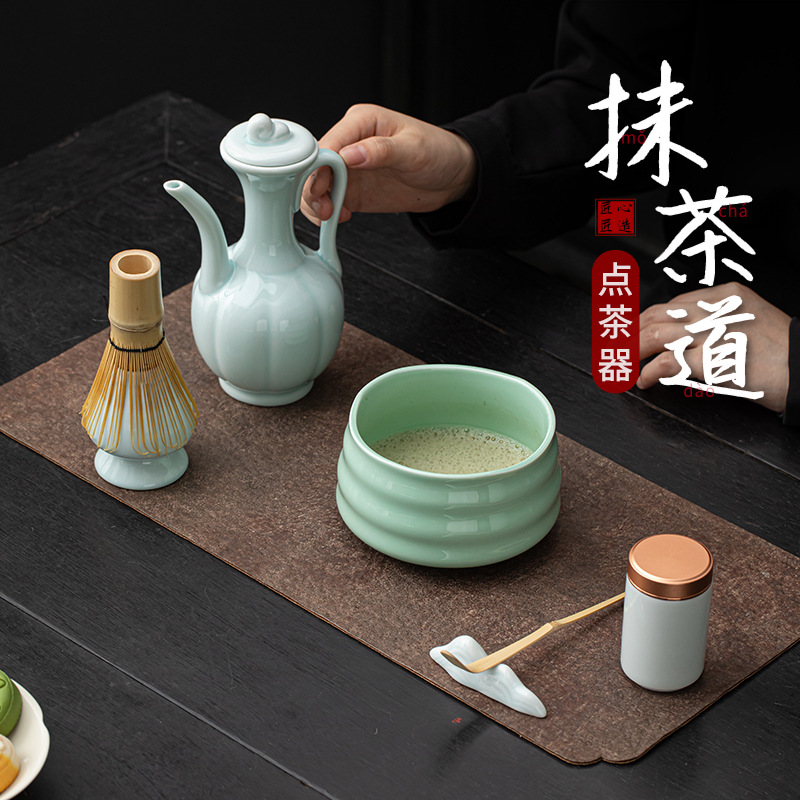 Bộ trà gốm sứ Bộ trà Langwen Matcha Dụng cụ pha trà thời Tống Bộ trà đạo Baibenli Matcha Bàn chải trà Bộ đồ đứng