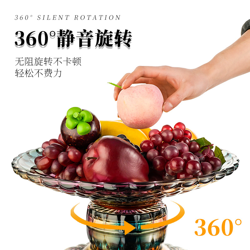 Nhà sản xuất bán buôn đĩa trái cây thủy tinh lớn, đồ ăn nhẹ có thể xoay sáng tạo gia dụng, đồ ăn nhẹ, đĩa kẹo hạt dưa