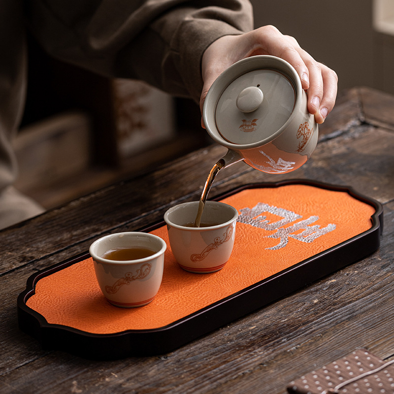 Khay pha khô thấm nước khay pha trà nhanh Khô Dụng cụ pha trà Kung Fu đơn giản kiểu Trung Quốc Khay trà du lịch xách tay gia dụng khay hình chữ nhật