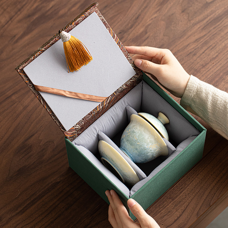 Dụng cụ pha trà gốm sứ nhiệt độ cao chống bỏng, bát pha trà lớn gia dụng, dụng cụ pha trà Kung Fu