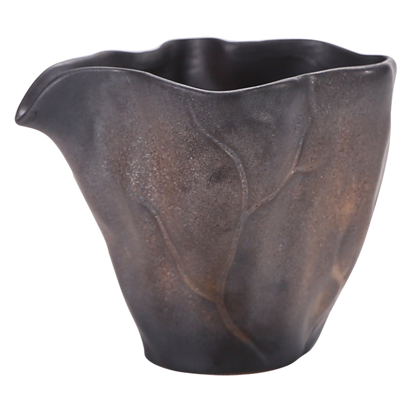 Cốc công bằng lá sen gốm sứ cốc công cộng cỡ lớn tráng men sắt mạ vàng kiểu Nhật cốc chia đều dụng cụ pha trà Bộ trà Kung Fu cổ