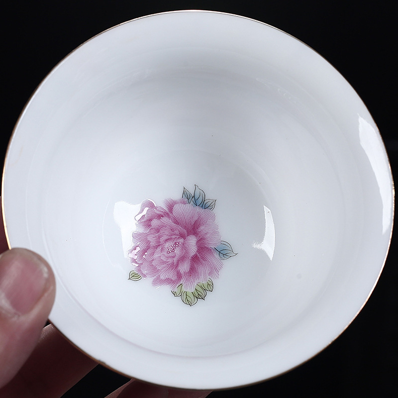 Bộ ấm trà hoa nướng tráng men bộ ấm trà cao cấp sang trọng nhẹ hoa cốc trà bộ trà mới 2024