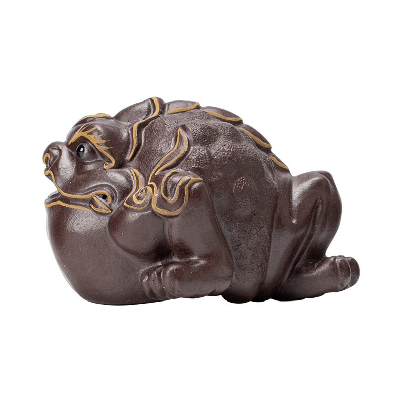 Đồ trang trí thú cưng trà Pixiu dễ thương cát tím may mắn có thể nuôi sáng tạo đồ chơi Trà Cá Tính bàn trà Phụ Kiện Bộ trà bàn trà