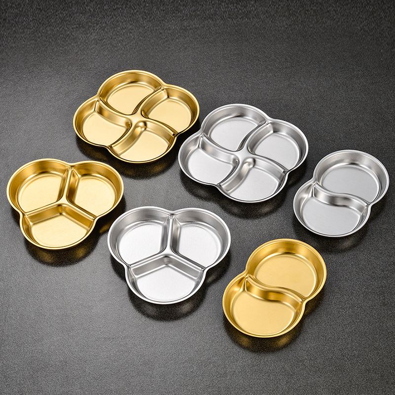 Khay nước chấm inox nhiều ngăn cho quán nướng, chén đựng sốt gia vị kiểu Hàn Quốc PBCP36
