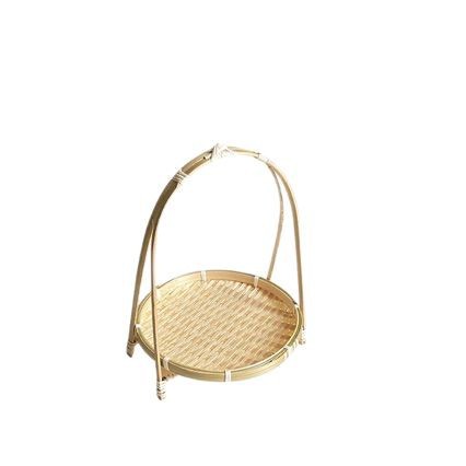 Kho lò nướng bánh tre đan thủ công bày bàn ăn trái cây lưu trữ đám cưới giỏ xách một lớp khay đa năng