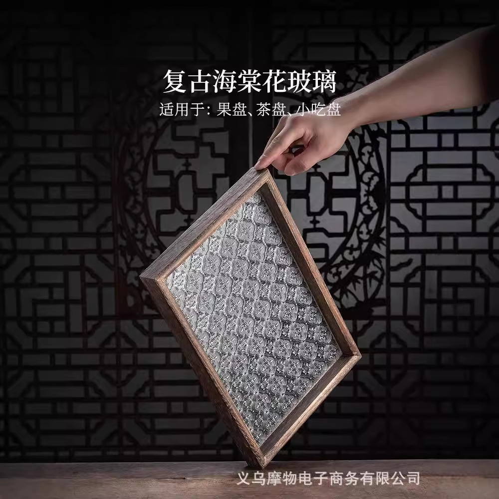 Khay trà gỗ nguyên khối bán buôn, khay trà thoát nước gia dụng, khay tre dày dùng cho khách sạn nhà hàng, khay đựng trái cây nướng