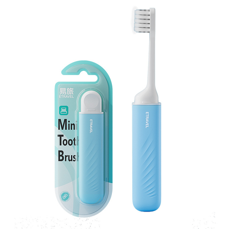 Bàn chải đánh răng gấp du lịch, thiết bị độc lập du lịch, bàn chải đánh răng đầu nhỏ chống bụi cho người lớn và trẻ em bằng lông mềm di động