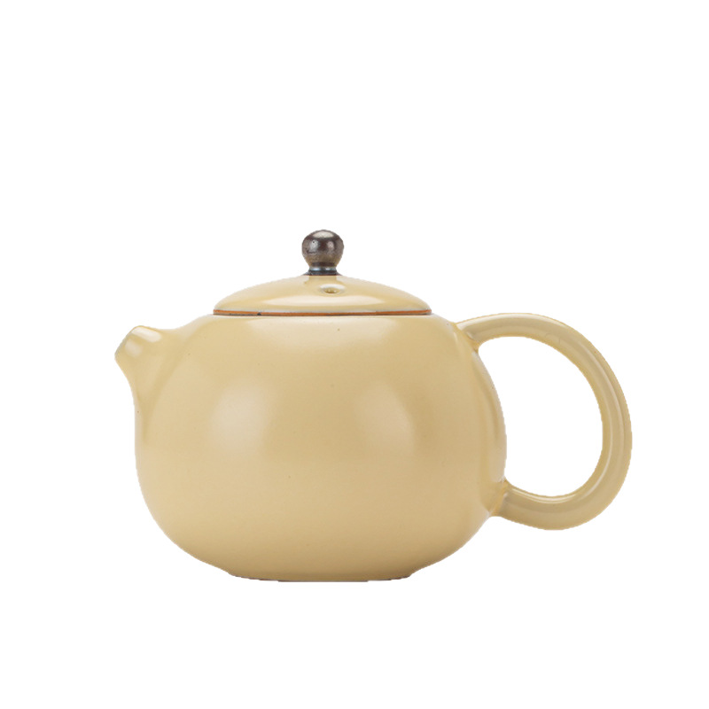 Ấm trà Ru Kiln màu be ấm trà đơn ấm trà gốm sứ cốc trà gia dụng ấm trà Xi Shi bộ ấm trà sứ Ru