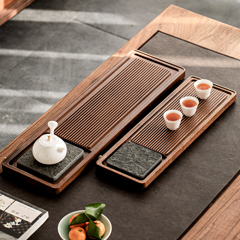 Bán buôn bàn trà gia dụng nhỏ ấm ujinshi khay thoát nước đơn giản dụng cụ trà Kung Fu Khay trà tre nặng