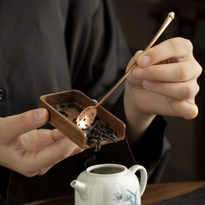 Dụng cụ matcha kiểu Nhật thìa trà bột hợp kim thìa trà thủ công bán buôn bộ trà Kung Fu phụ kiện trà đạo trà thìa trà