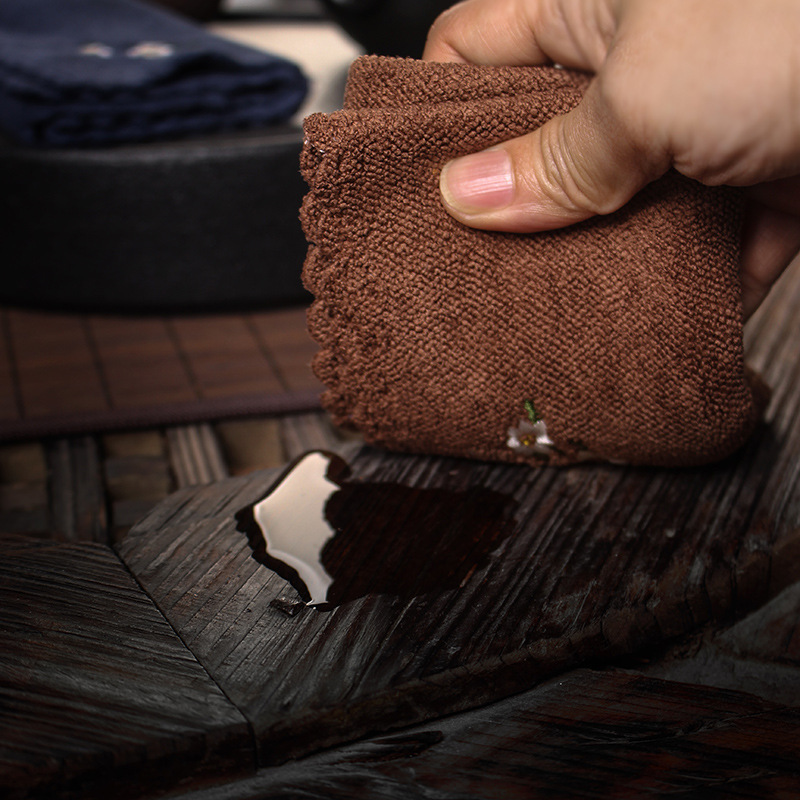 Khăn trà cotton và lanh Khăn trải bàn NGHỆ THUẬT THÊU cờ bàn trà nhỏ kiểu Nhật đệm vải dày thấm nước khăn trà gấm polyester mềm mại