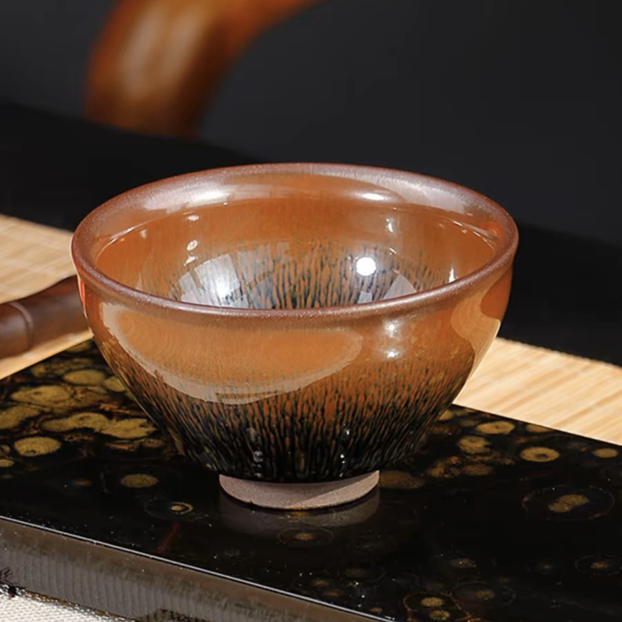 Tách trà gốm sứ Jianyang, Phúc Kiến, kiểu dáng Thổ Nhĩ Kỳ, chất liệu lông thỏ, dùng để pha trà, uống trà, nếm trà, miệng nhỏ, men đen cao cấp