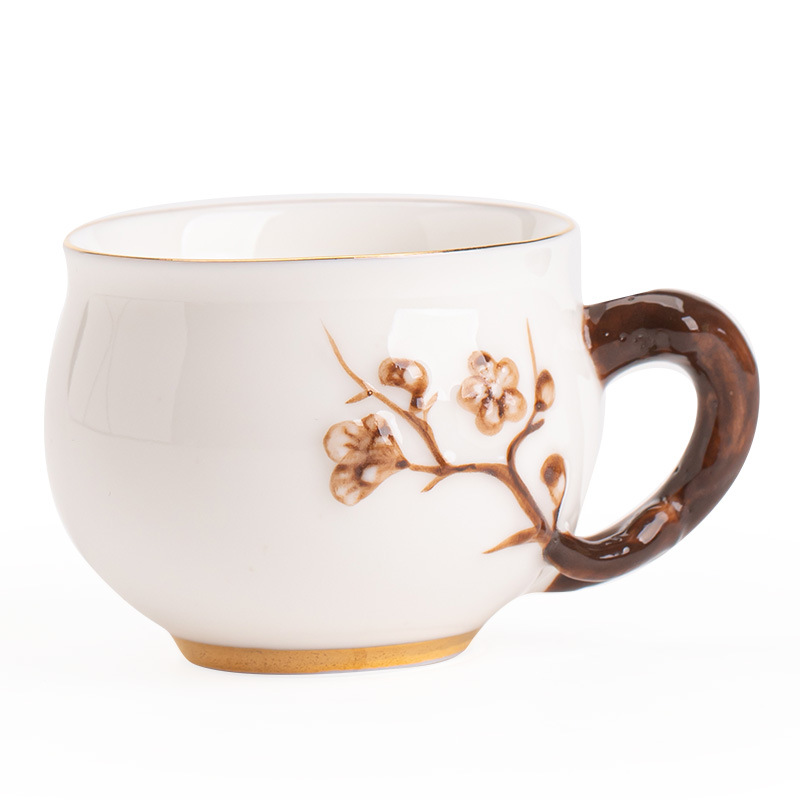 Bộ trà Dehua tách trà ngọc bích mỡ cừu thủ công bộ trà gốm sứ cốc chủ nhân tách trà cốc cà phê bộ trà Kung Fu