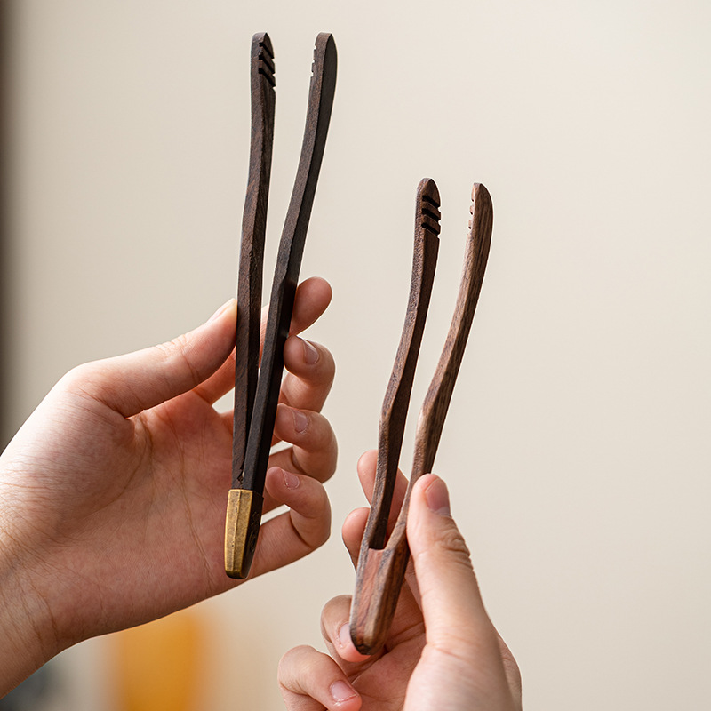 Kẹp trà bằng gỗ solid, thìa cà phê, dụng cụ trà Kungfu, phụ kiện trà đạo, kẹp tách trà gia dụng, nhíp gỗ đàn hương, kẹp rửa chén