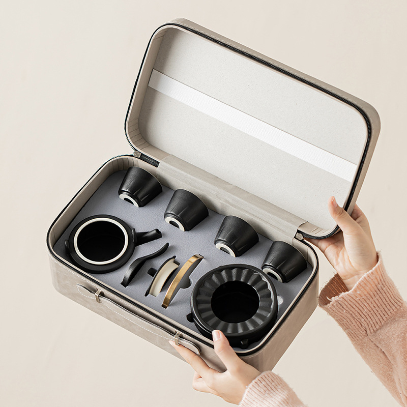 Gốm đen Sanxingdui ấm bếp trà bộ nến sưởi ấm cơ sở cắm trại ngoài trời bếp pha trà ấm