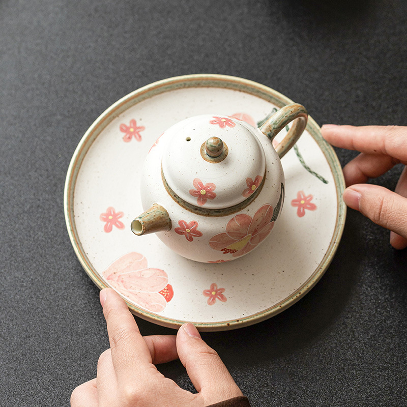 Ấm đựng tro thực vật, khay đựng bọt khô, ấm trà lá sen vua hoa chuông, khay đựng ấm trà, khay đựng trà gốm sứ