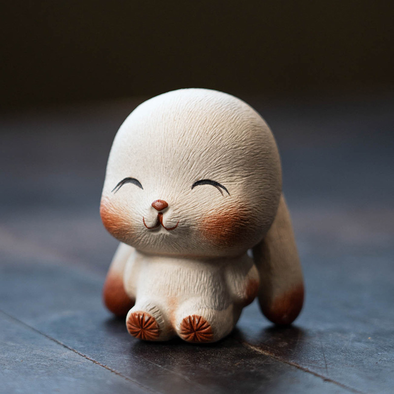 Bán buôn trà vật nuôi thỏ cát tím cửa hàng có thể nuôi sáng tạo dễ thương Ninja thỏ cung hoàng đạo Trà chơi Trà Bàn đồ trang trí nhỏ nắp