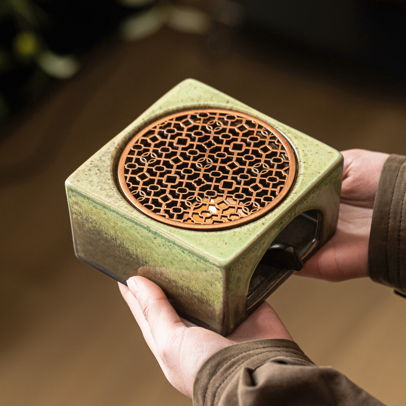 Đồ pha trà nhiệt độ lò nung đế sưởi ấm bếp cách nhiệt trà hoa trái cây bếp ấm trà gia dụng bếp pha trà ấm hình vuông cổ điển