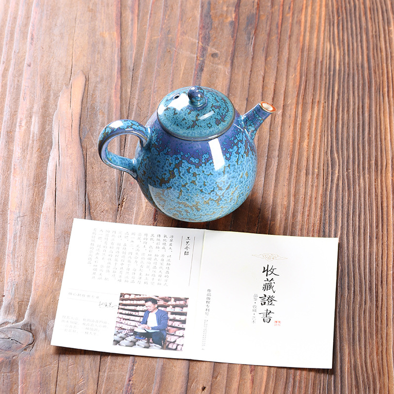 Ấm trà Jun Lò nung biến thành ấm đơn nhỏ, ấm gốm sứ giọt nước, ấm sứ Jun, ấm sứ đơn, Bán buôn ấm Trứng Rồng