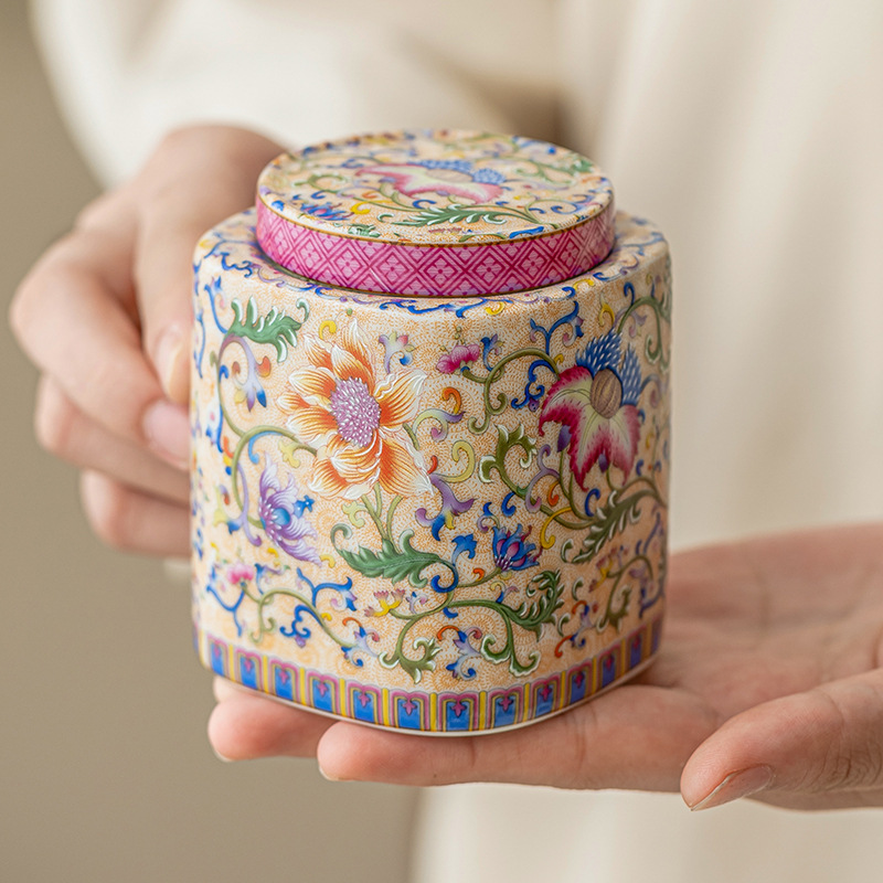 Bình trà tráng men, bình rỗng, bình chống ẩm kín có giá trị cao, bình đựng trà kiểu Trung Quốc, bình đựng trà gốm sứ gia dụng