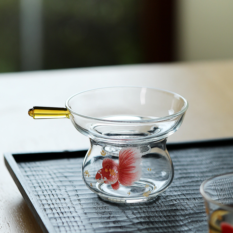 Cao borosilicate thủy tinh chịu nhiệt lọc trà lọc trà bộ phụ kiện lọc lá trà tách trà phễu