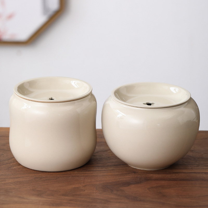 Tro thực vật phong cách Nhật Bản Jianshui gia dụng cổ điển có nắp rửa trà rửa trà nhỏ bể nước trà Kungfu trà đạo không khớp