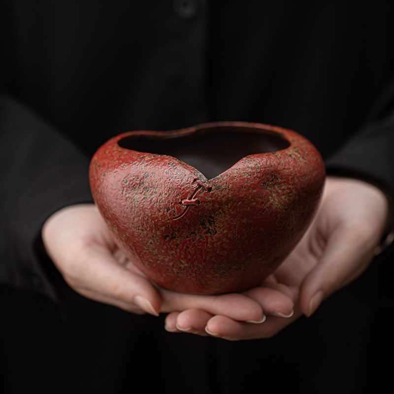 Bùn đá cũ, núi đỏ, móng tay, lò nung Jianshui, gốm thô, rửa cốc, rửa cốc, thùng xỉ trà, phụ kiện bộ trà, thùng nước thải trà