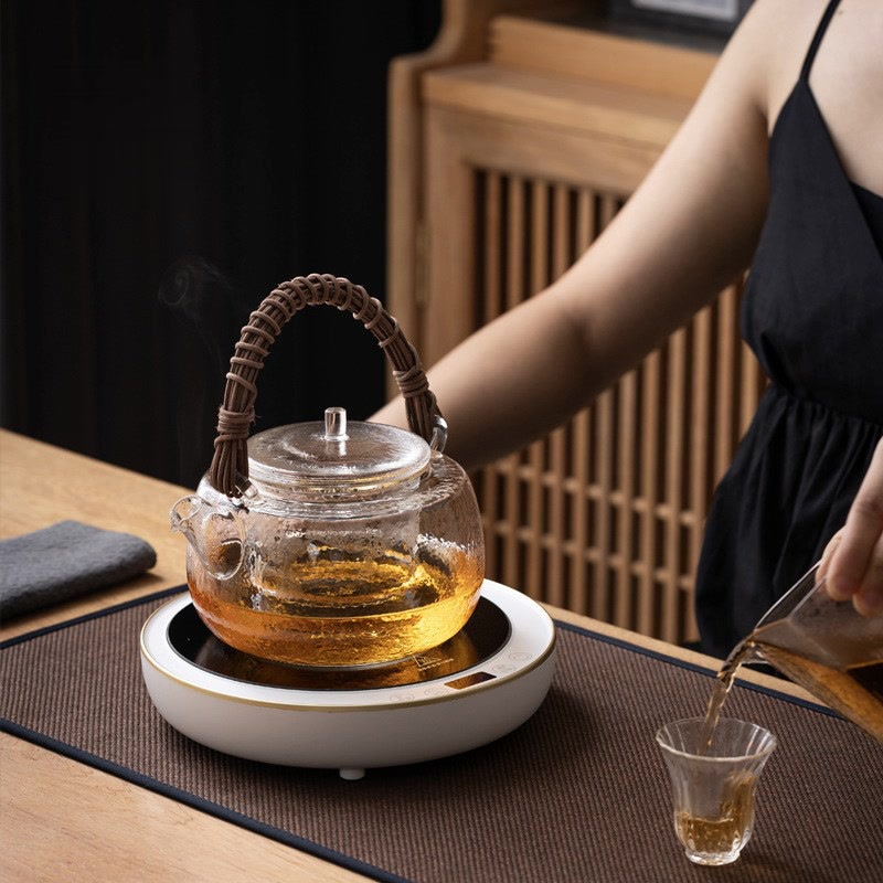 Ấm đun trà thủy tinh borosilicate mới 2024, bếp gốm điện chịu nhiệt độ cao, ấm đun trà, ấm đun nước chuyên dùng để pha trà